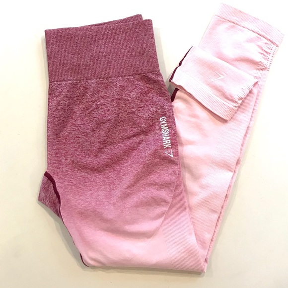 Gymshark Pants - GYMSHARK High-Waisted Ombré Pink Leggings Medium